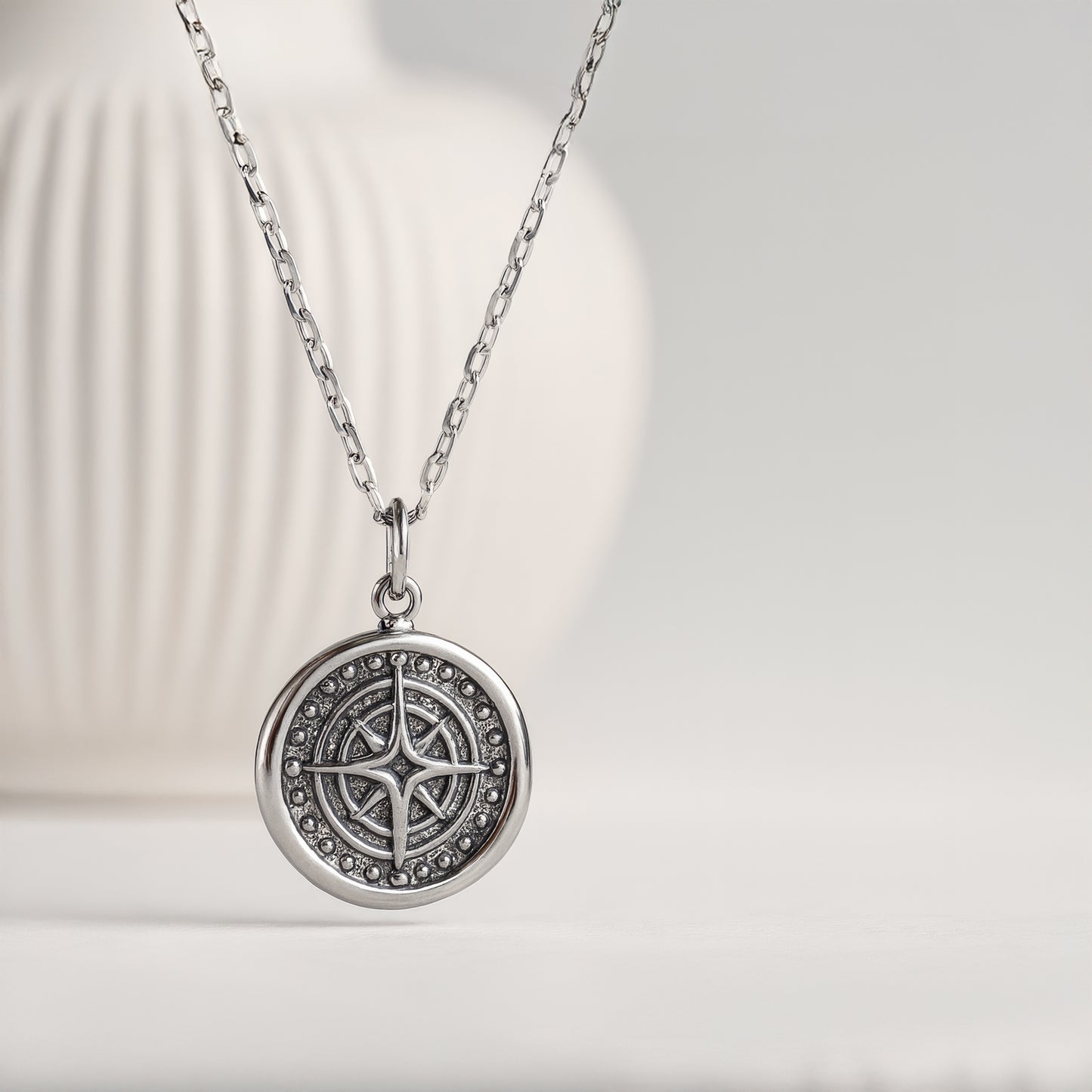 Sterling Compass Pendant