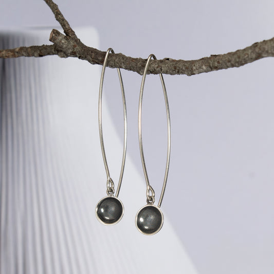 Concave Pantinated Circle Earrings