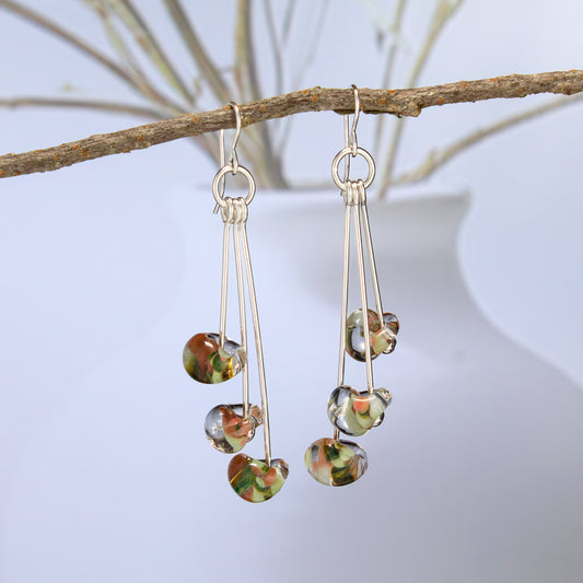 Multi-Color Glass Teardrop Earrings