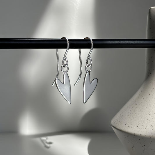 Tiny Sterling Heart Earrings