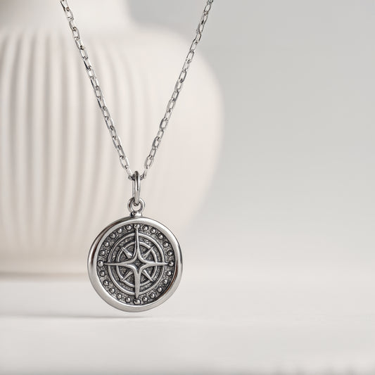 Sterling Compass Pendant