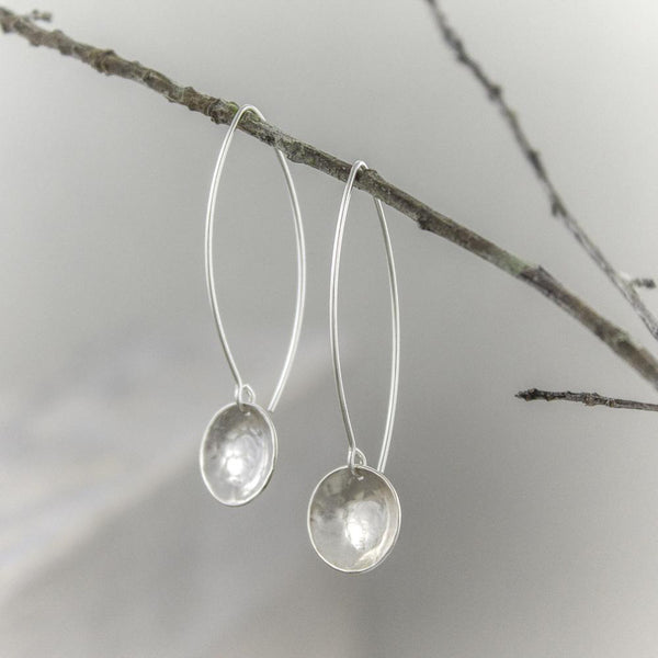 Hammered Concave Sterling Earrings
