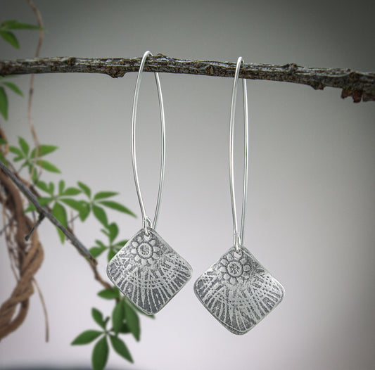 Amelia Corner-Drilled Square Earrings