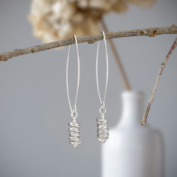 Textured Stacked Disc Earrings