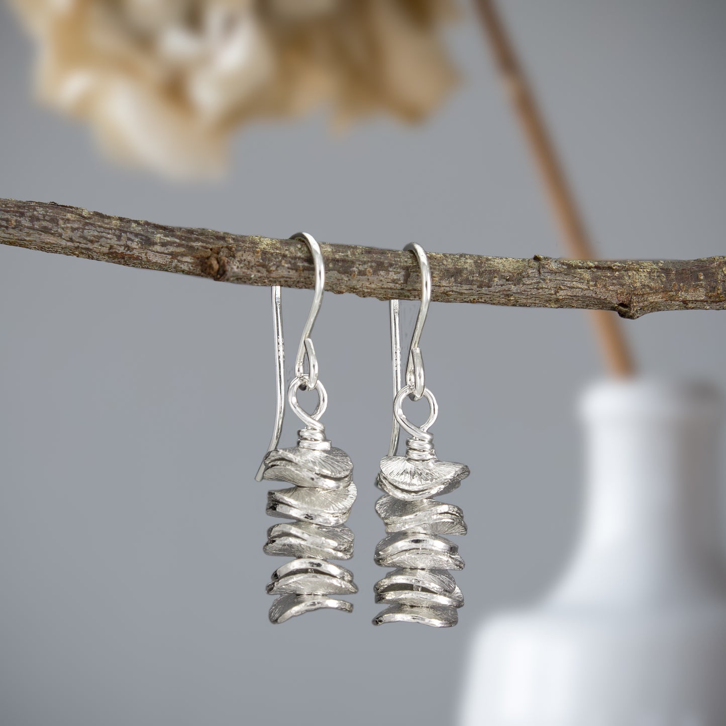 Textured Stacked Disc Earrings
