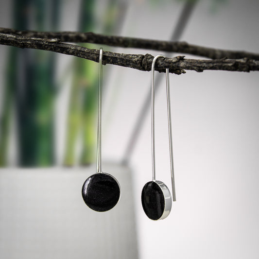 Black Resin Earrings