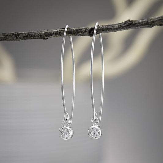 White Quartz Crystal Earrings